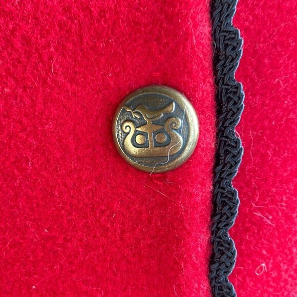 Vintage Suttles & Seawinds Red Wool Cropped Blazer S - Picture 3 of 7